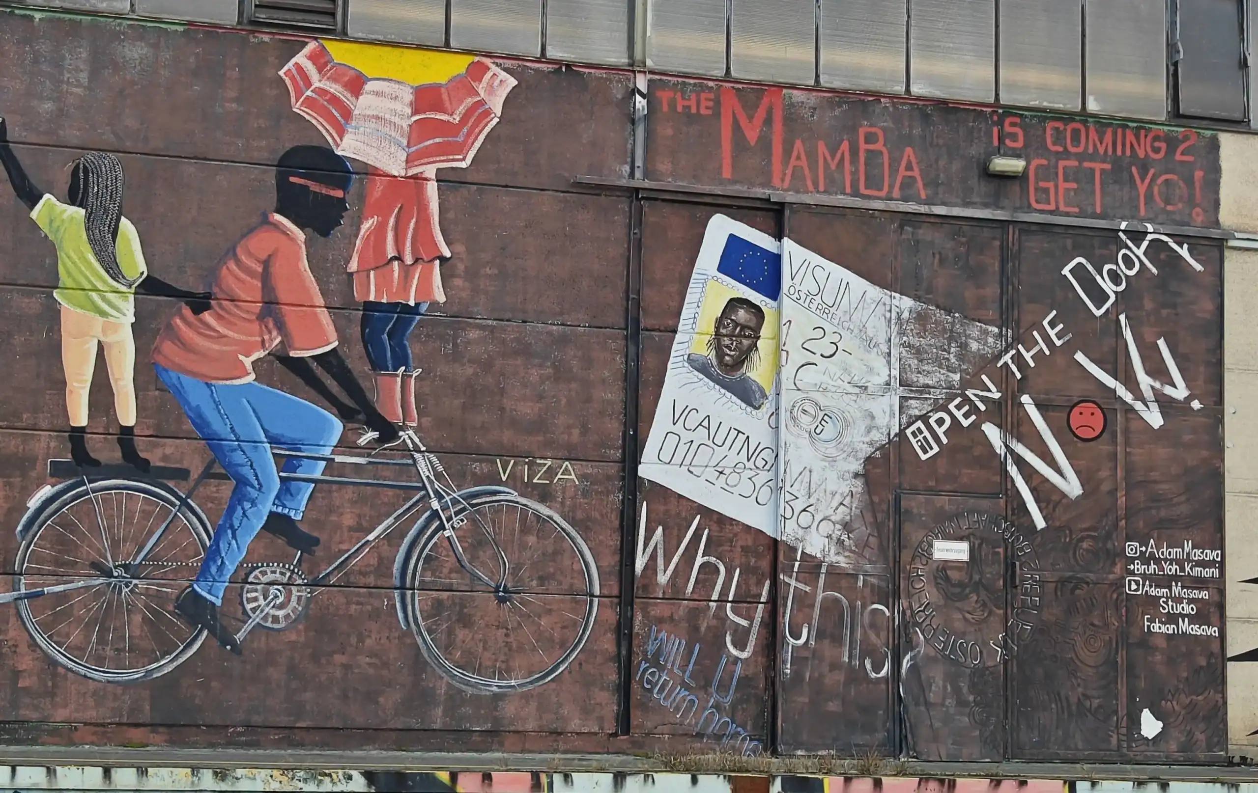 mural by Adam Masava in Linz